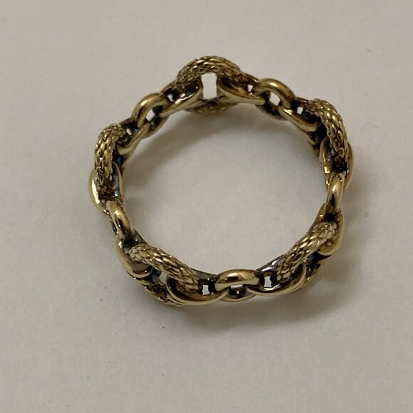 Women Realm Nautical Hardware Link Eternity Ring Size 7 Gold Vermeil - Picture 4 of 8